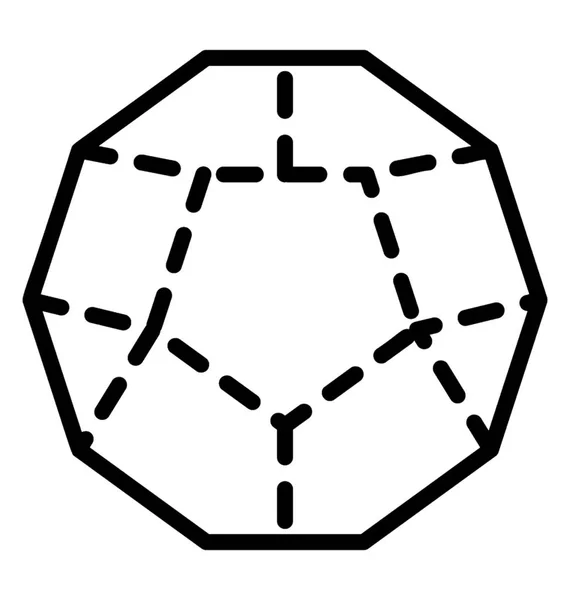 Dodecahedron Simge Şeklinde — Stok Vektör