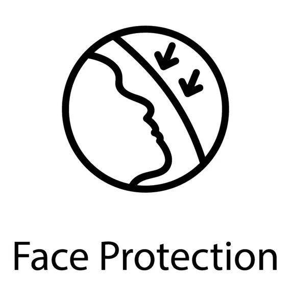 Face Protected Layer Symbolising Face Protection — Stock Vector