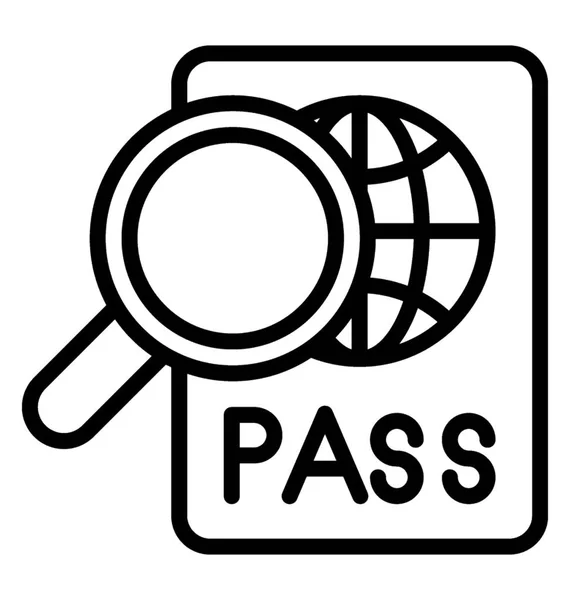 Loupe Sur Passeport Symbolisant Une Demande Passeport — Image vectorielle