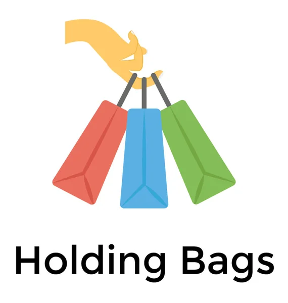 Handhållna Väskor Som Skildrar Shopping — Stock vektor