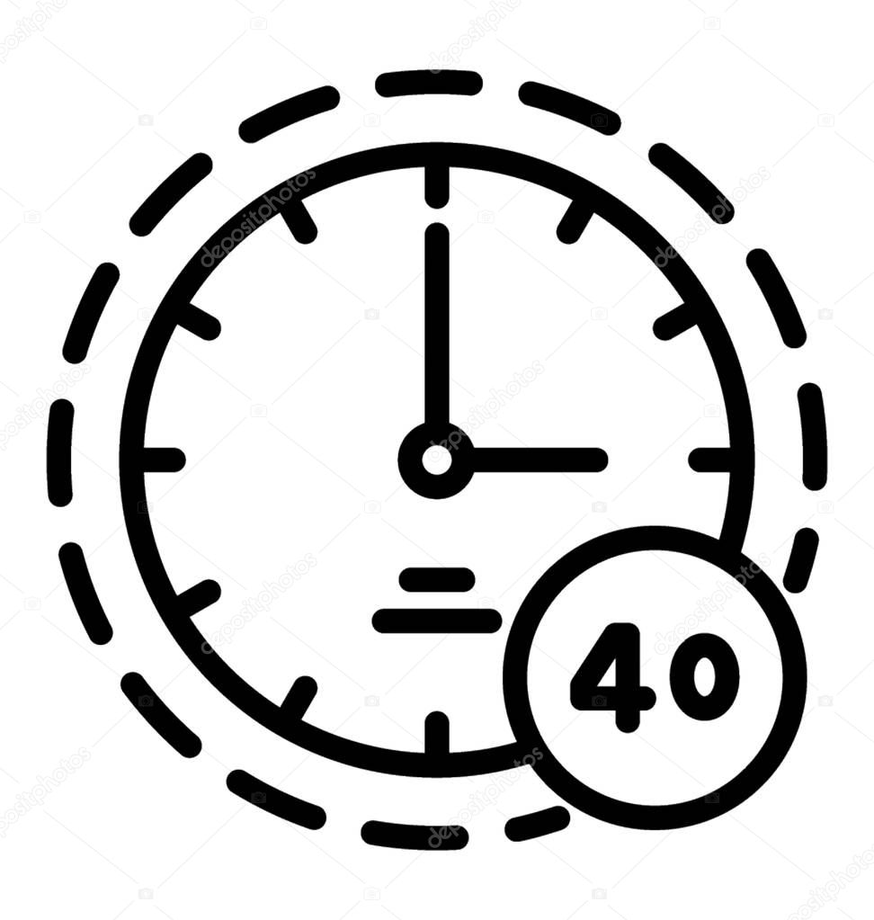 Clock with 40 symbolising flight departure or arrival time