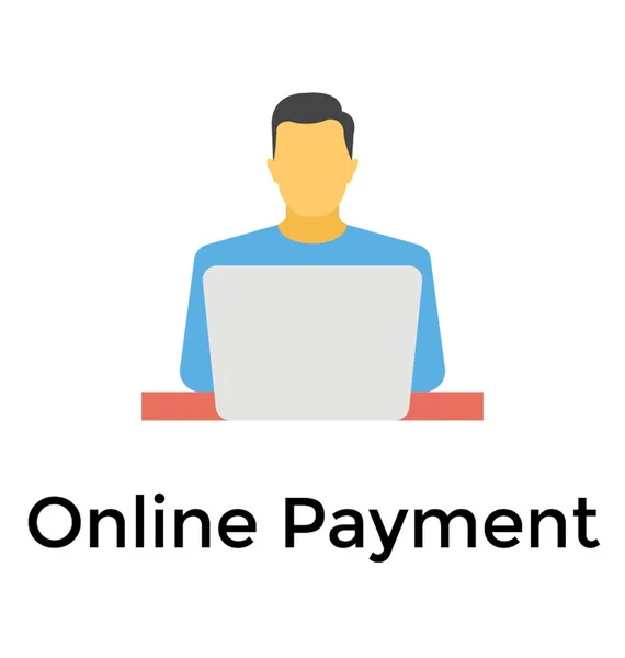 Eine Online Zahlung Oder Online Transaktion Mit Laptop Software — Stockvektor