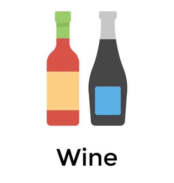 Винні Пляшки Алкогольних Напоїв — стоковий вектор