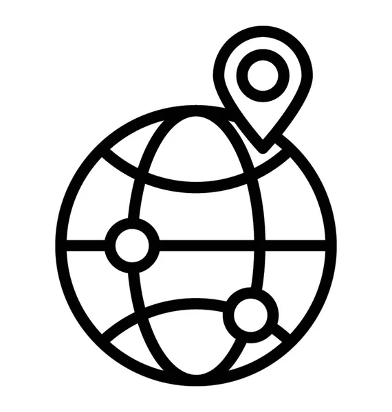 Глобус Знаком Местоположения Глобальное Местоположение — стоковый вектор