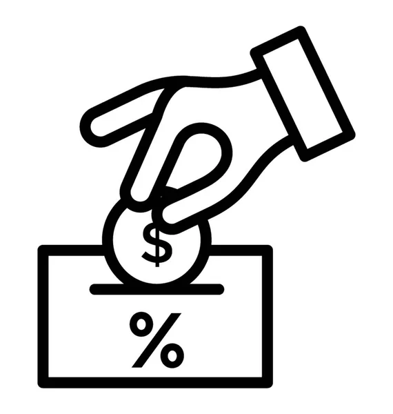 Geld Steken Vak Symboliseren Storting — Stockvector