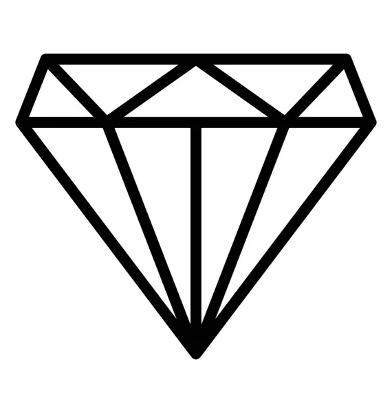 Una Piedra Preciosa Icono Diamante — Vector de stock