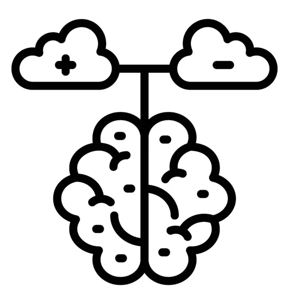 Conexión Cerebral Con Nube Inteligencia Artificial — Vector de stock