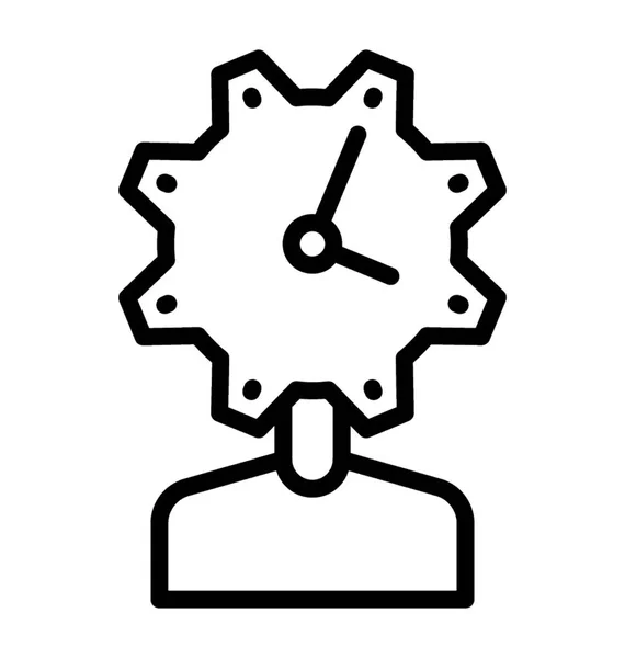 Reloj Con Equipo Que Muestra Concepto Gestión Del Tiempo — Vector de stock