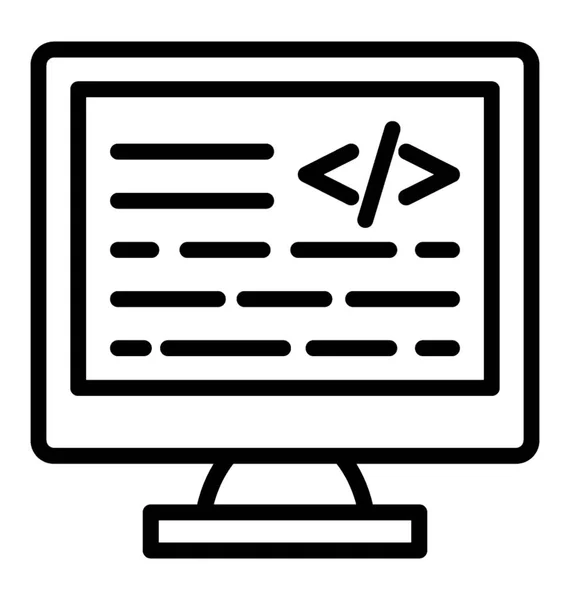 Kódování Webu Obrazovce Počítače Ukazující Vývoj Webových Aplikací — Stockový vektor