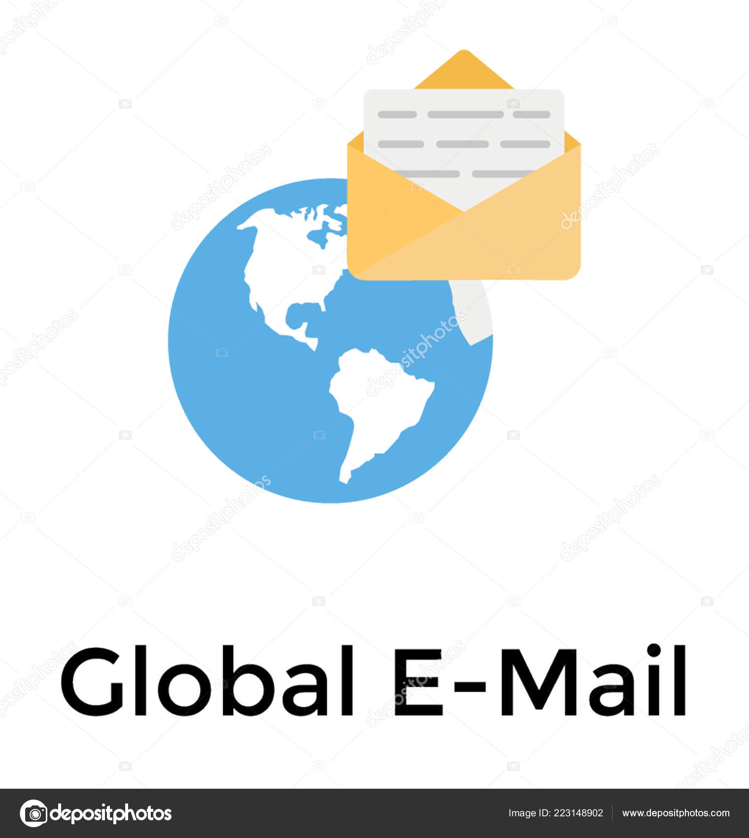 Globe Envelope Showing Global Email Stock Vector by ©prosymbols 223148902