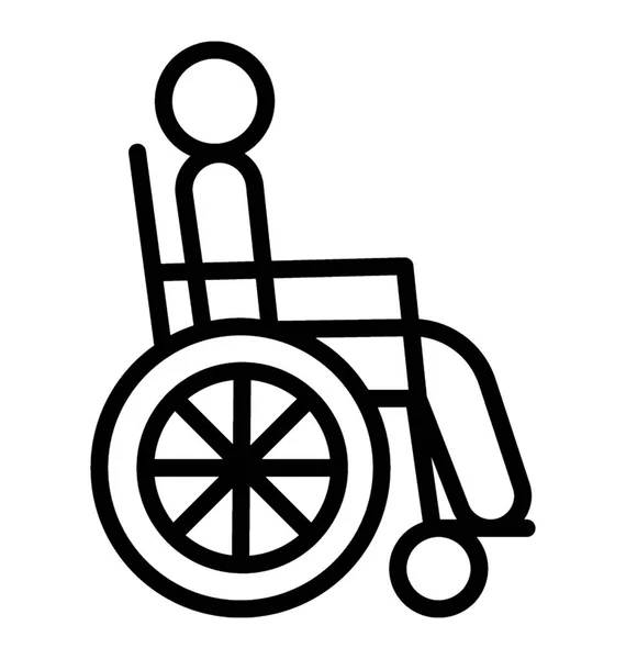 Rullstol För Person Med Funktionshinder — Stock vektor