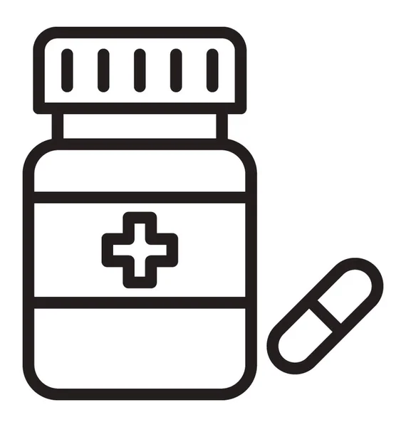 Ein Medikamentenglas Zur Aufbewahrung Von Tabletten — Stockvektor