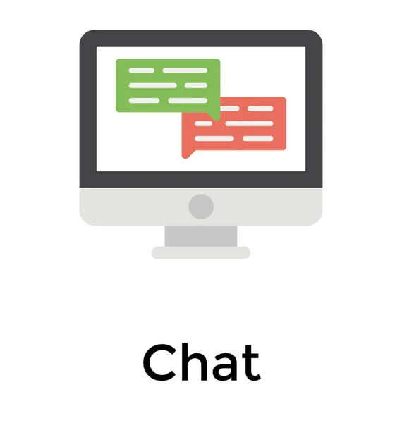 Pantalla Monitor Con Símbolos Chat — Vector de stock