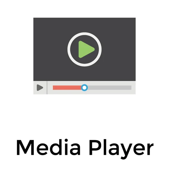 Wektor Ikona Projekt Programu Media Player — Wektor stockowy