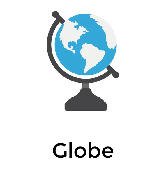 Globus Vektorsymbol Auf Weißem Hintergrund — Stockvektor