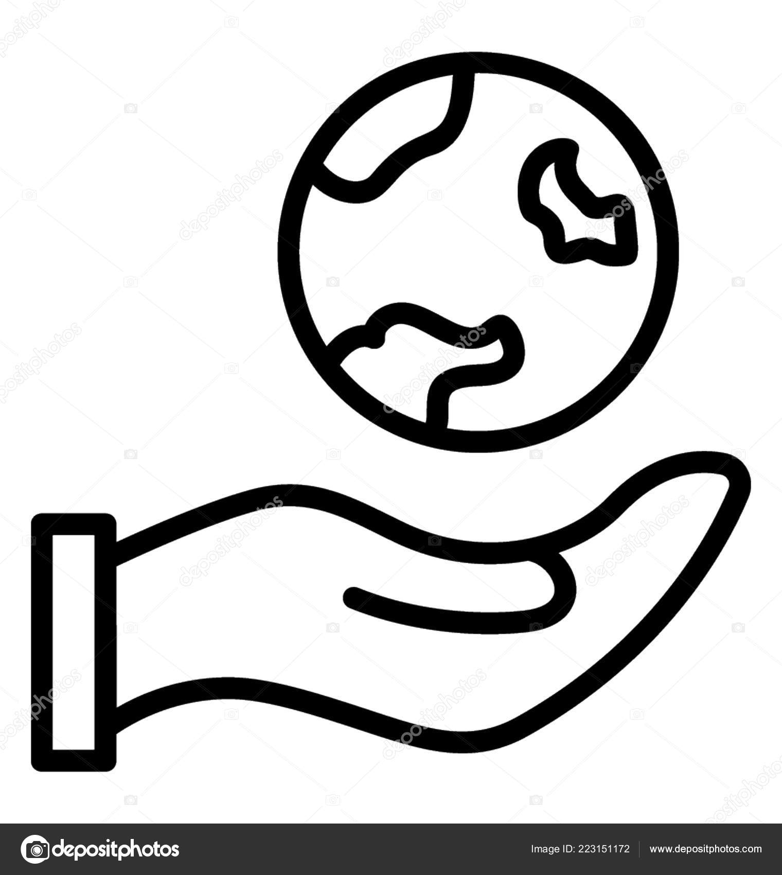 Global Charity Icon Showing Concept Worldwide Donation Fundraising