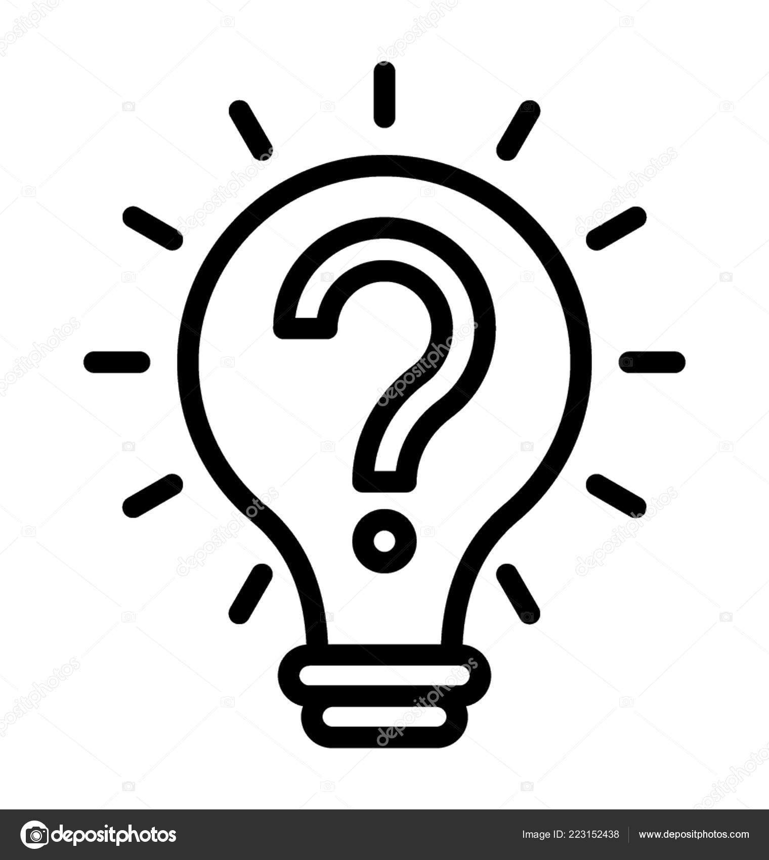 Bombilla Con Signo Interrogación Que Muestra Resolución Problemas Vector de  stock #223152438 de ©prosymbols, image size:1520x1700