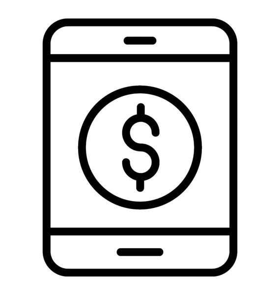 Мобильный Телефон Табличкой Доллар — стоковый вектор