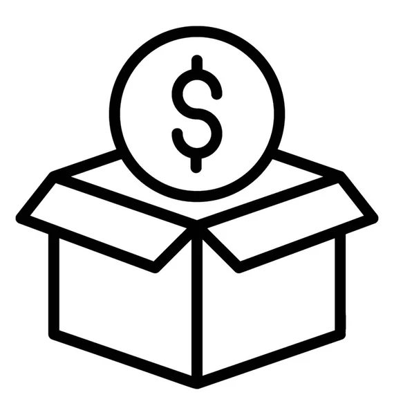 Charitable Dollars Box Donate Fundraising — Stock Vector