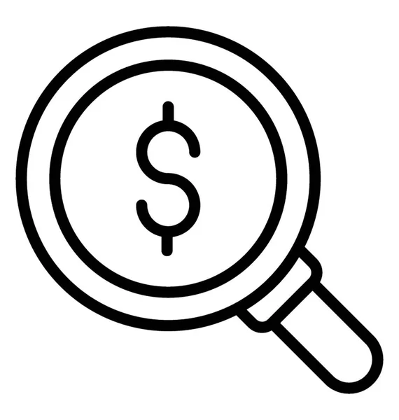 stock vector Magnifier over dollar showing money search concept