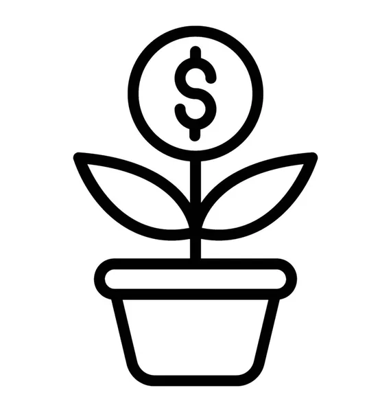 Uma Planta Com Sinal Dólar Está Mostrando Conceito Caridade Ambiental — Vetor de Stock