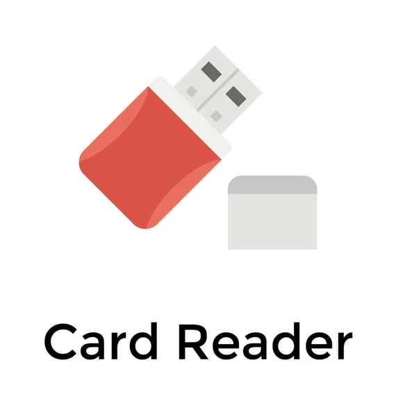 Ein Kartenlesegerät Zum Lesen Von Speicherkarten — Stockvektor