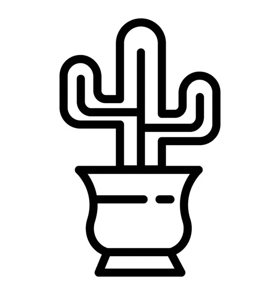 家の装飾のサグアロのサボテンの植物 — ストックベクタ