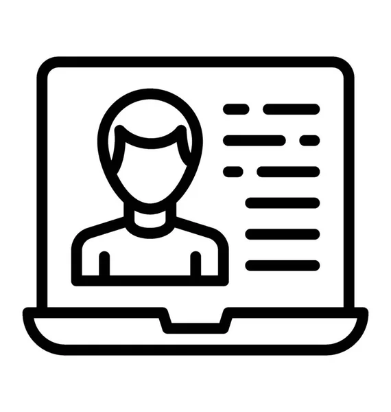 Computer Screen Displaying Profile Corporate Profile Icon — Stock Vector