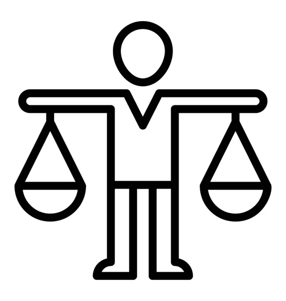 Balanced Law Scale Denoting Justice — Stock Vector