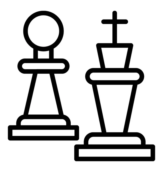 Chess Pieces Icon Showing Political Strategy — Stock Vector