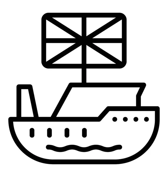Ett Fartyg Med Amerikanska Flaggan Amerikanska Fartyg — Stock vektor