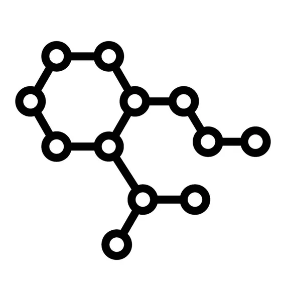 Stoffmoleküle Liniensymbol Für Synthetische Textilien — Stockvektor