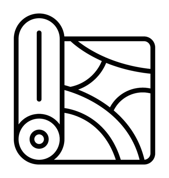 Друкована Піктограма Лінії Рулону Тканини — стоковий вектор
