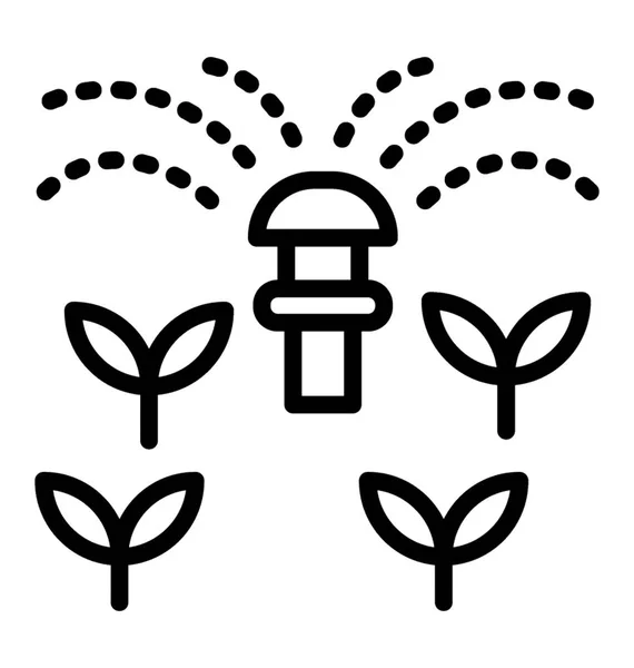 Garten Spray Sprinkler Ikone Design — Stockvektor