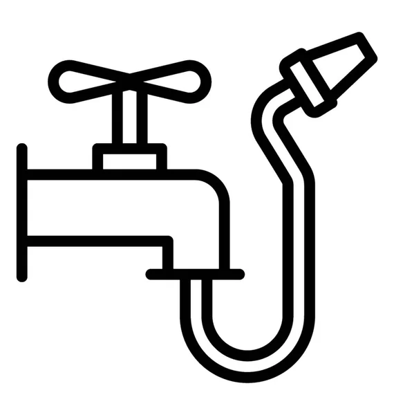 Pictogram Van Lijn Van Waterslang — Stockvector