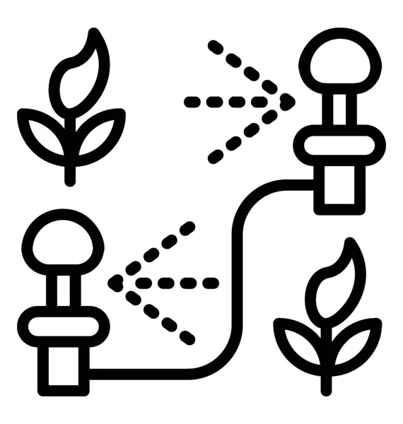 小型灌木式洒水车线图标设计 — 图库矢量图片