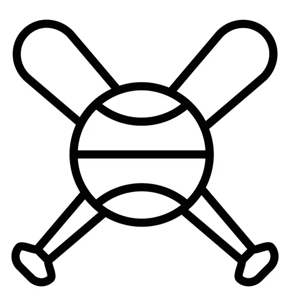 Zwei Schläger Von Baseball Spielen Linie Symbol Design — Stockvektor