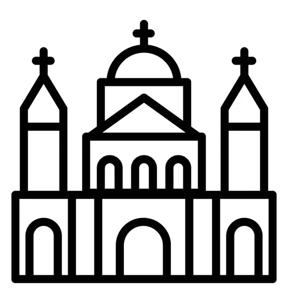 Paul Cathedral Linii Ikona Designu — Wektor stockowy