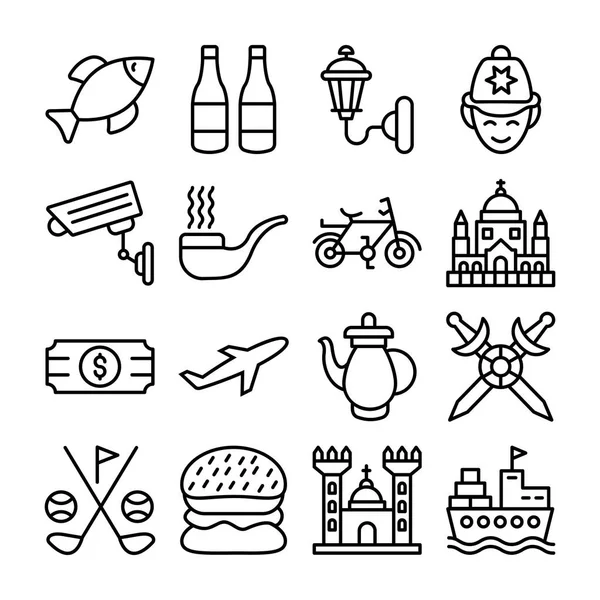 Reino Unido Inglaterra Elements Pack — Vector de stock