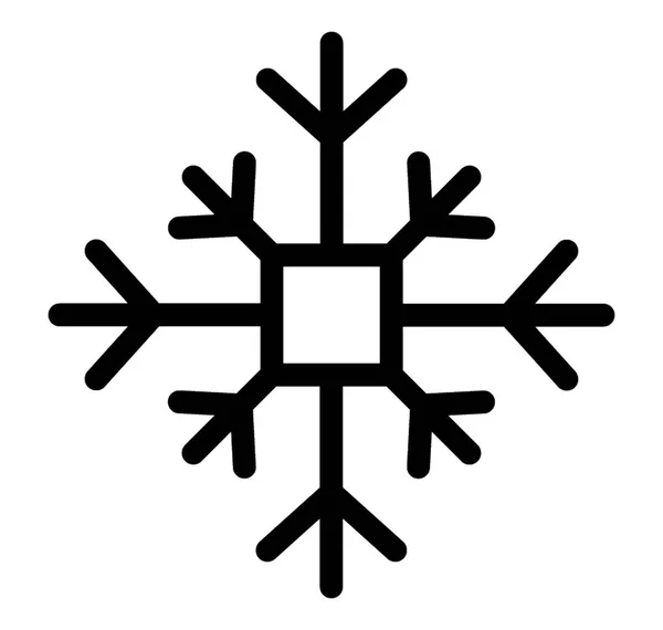 Icono Línea Diseño Copo Nieve Copo Nieve Invierno Decorativo — Archivo Imágenes Vectoriales