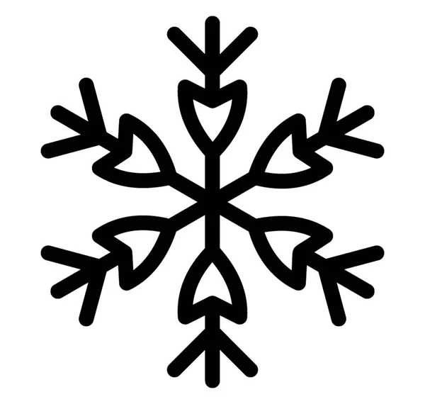 Линия Икона Креативной Снежинки Украшения Зимой Рождеством — стоковый вектор