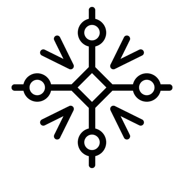Геометричний Дизайн Піктограми Сніжинки — стоковий вектор