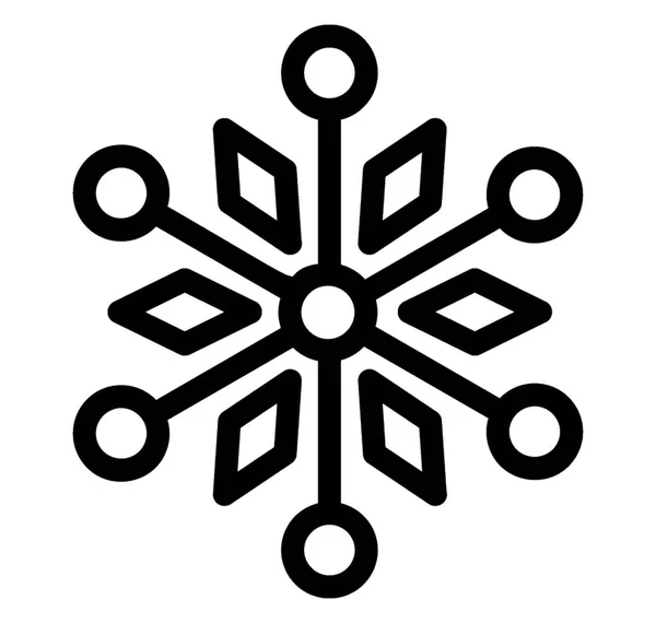 Hexágono Línea Copo Nieve Icono Diseño Copo Nieve Decorativo — Archivo Imágenes Vectoriales