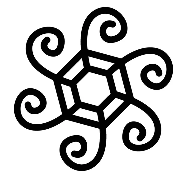 Decorative Snowflake Art Line Icon Vector — Stock Vector