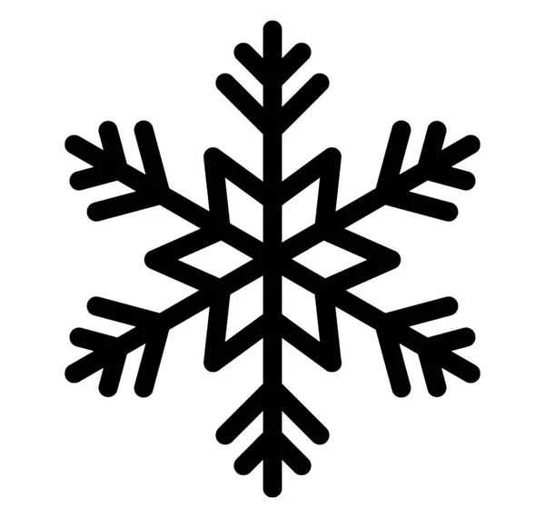 クリスマス フレーク ライン アイコン 装飾的な雪の結晶 — ストックベクタ