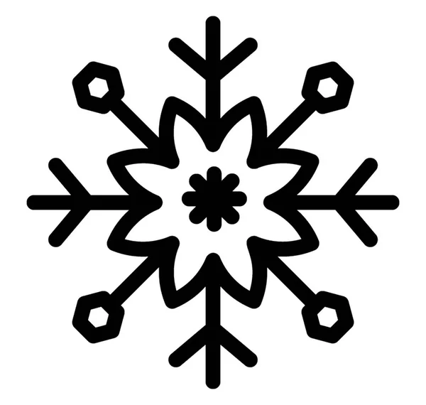 Icono Línea Diseño Copo Nieve Copo Nieve Invierno Decorativo — Archivo Imágenes Vectoriales