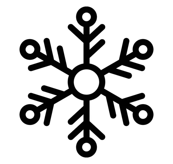 Icono Línea Invierno Tema Copo Nieve Copo Nieve Decorativo — Archivo Imágenes Vectoriales