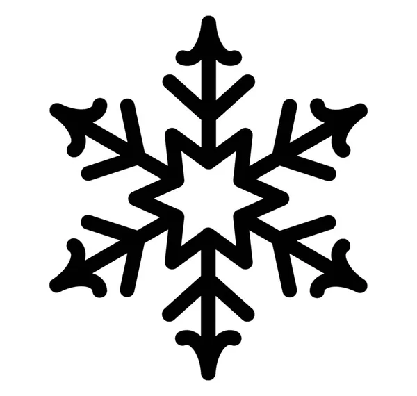 Εικονίδιο Γραμμή Της Δημιουργικής Νιφάδα Χιονιού Χειμώνας Χριστούγεννα Διακόσμηση — Διανυσματικό Αρχείο