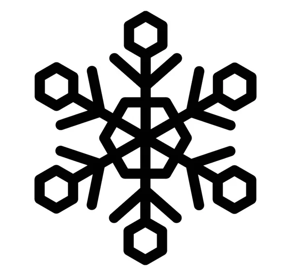 Icono Línea Diseño Copo Nieve Copo Nieve Invierno Decorativo — Archivo Imágenes Vectoriales