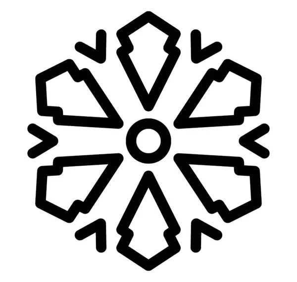 Flower Snowflake Icon Design Christmas Holiday Snowflake — Stock Vector